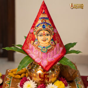 Tanjore Hand Painted Varalakshmi Vratham Kundan Blouse for Pooja